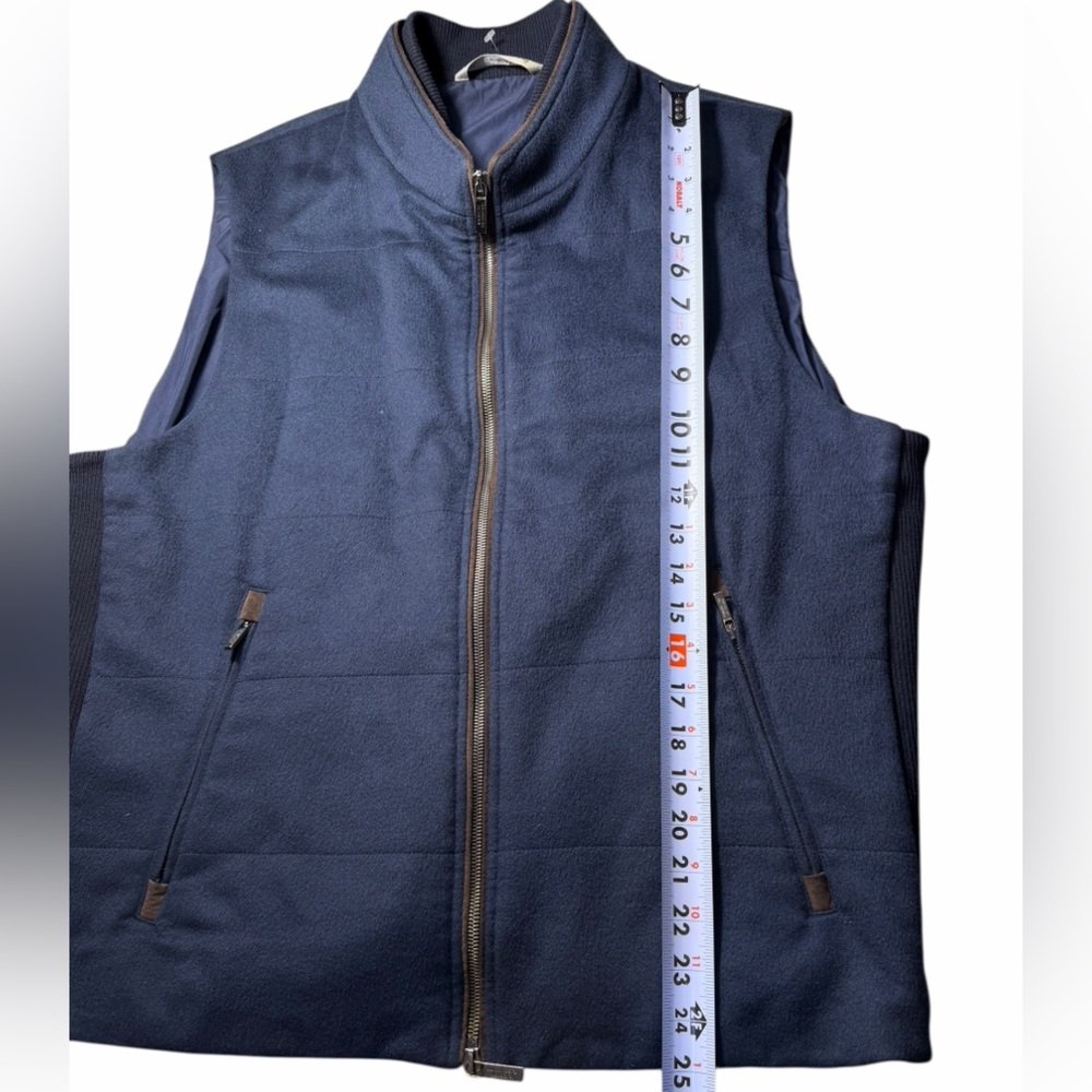 Maurizio Baldassari 100% Cashmere Vest w/ Knit Sides Size 56 (XXL/2xL US) blue - Picture 9 of 16